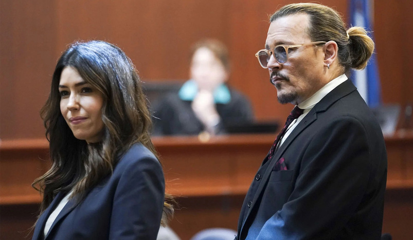 Attorney Camille Vasquez and actor Johnny Depp